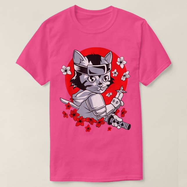 Camiseta Legal Samurai Cat Katana Ninja Gatinho Kawai (Frente do Design)