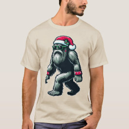 Camiseta Legal Sasquatch de Natal com Santa Hat e Sungla