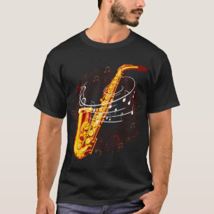 Camiseta Legal Saxofone Para Notas Musicais De Jazz Sax Mus