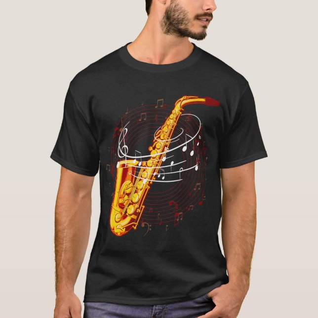 Camiseta Legal Saxofone Para Notas Musicais De Jazz Sax Mus (Frente)