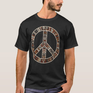 Camiseta Legal Sinal de Paz Estilo de Arte Tribal Mulheres