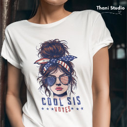 Camiseta Legal Sis Vota Vintage Mensagem Cabelo Eleição