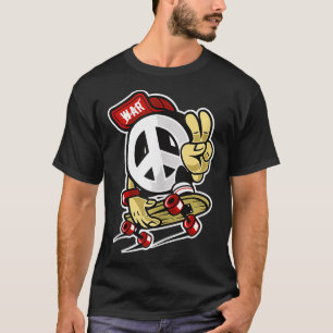 Camiseta Legal Skateboarder com o Sinal do Tanque da Paz