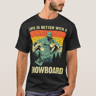 Camiseta Legal Snowboard Para Homens Mulheres A Passar Neve