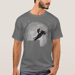 Camiseta Legal Snowmobile Engraçado Cliff Jump Moon Sunset