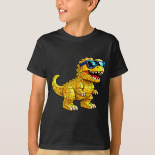 Camiseta Legal T rex Mestre Construtor Bloco Tijolo Homens