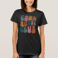 Legal Tia Club Groovy Retro Smile Heart nas costas