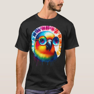 Camiseta Legal Tie Dye Lovebird Óculos escuros Ilustração d