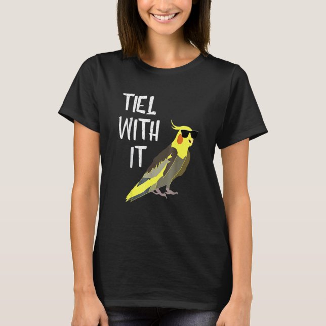 Camiseta Legal Tiel de Cockatiel com seus óculos Solares Av (Frente)