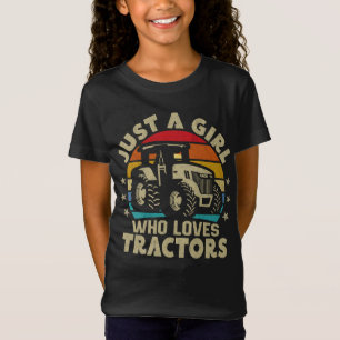 Camiseta Legal Trator Lover Apenas Uma Menina Que Ama Trato