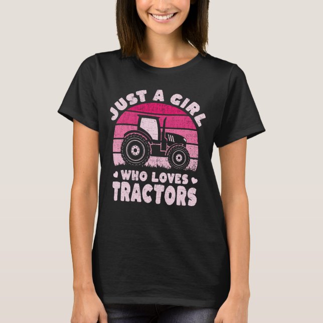 Camiseta Legal Trator Lover Apenas Uma Menina Que Ama Trato (Frente)
