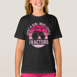 Camiseta Legal Trator Lover Apenas Uma Menina Que Ama Trato
