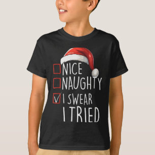 Camiseta Legal Travesso Eu Juro Eu Tentei Natal Papai Noel