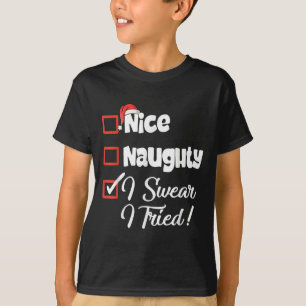 Camiseta Legal Travesso Eu Juro Que Tentei Natal Divertido