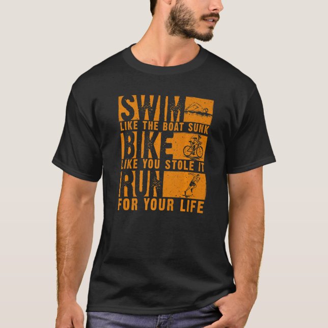 Camiseta Legal Triathlon Para Homens Cargueiros, Natação De (Frente)