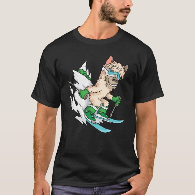 Camiseta Legal Trip De Esqui Alpaca O Céu Engraçado Animal  (Frente)
