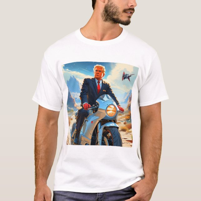 Camiseta legal Trump Motorcycle Alienígena Planet Spaceship (Frente)