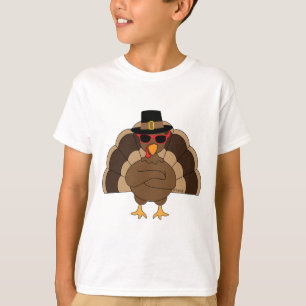 Camiseta Legal Turquia com óculos de sol Feliz Ação de G