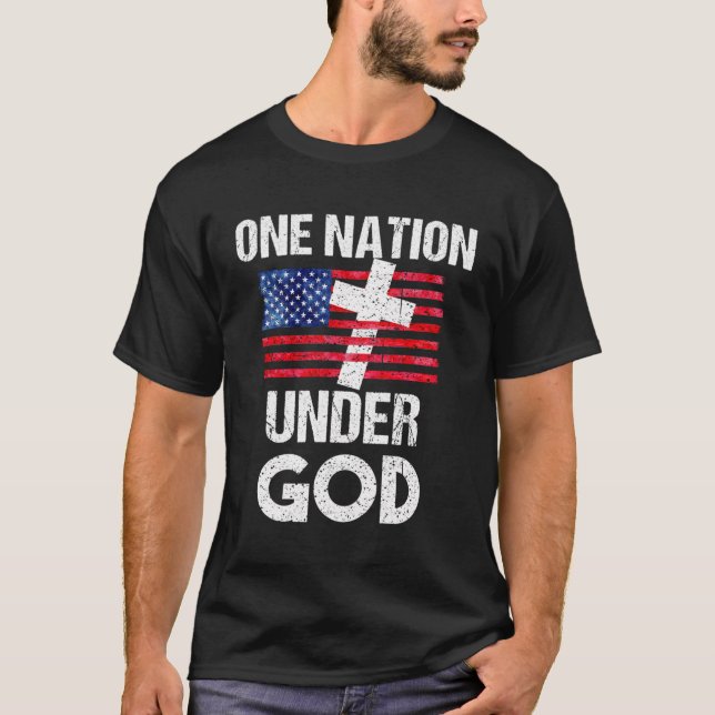 Camiseta Legal Uma Nação Sob Deus, Engraçada Bandeira Ameri (Frente)