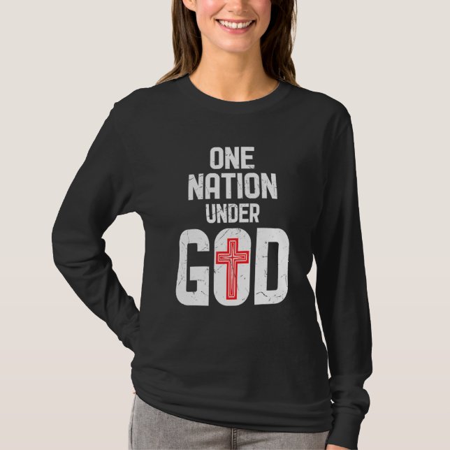 Camiseta Legal Uma Nação Sob Deus Religião Cruz Vermelha At (Frente)