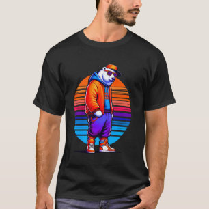 Camiseta Legal Urso Polar Moderno Estilo Urbano Sunset Retr