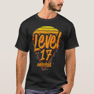 Camiseta Legal Vintage Nível 17 Desbloqueado 17º Jogador 17