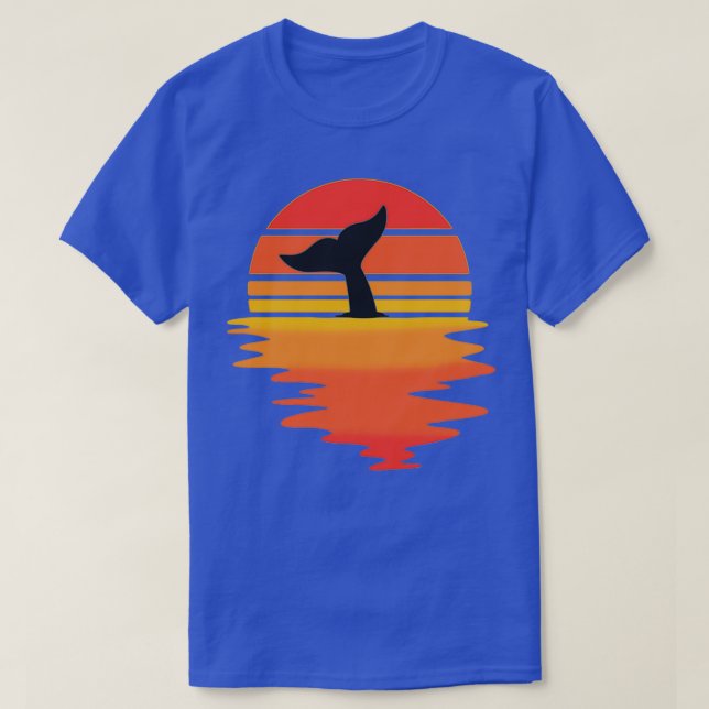 Camiseta Legal Vintage Whale Water Sunset Retro Sea (Frente do Design)