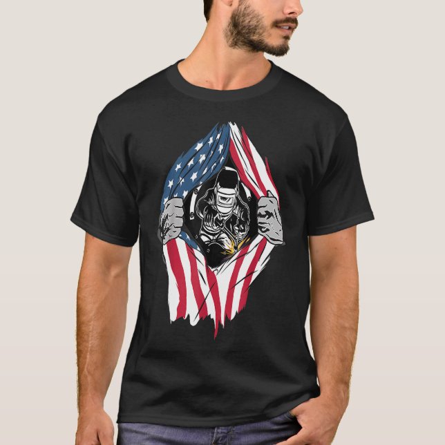 Camiseta Legal Welder Usa Patriótica American Flag Welder G (Frente)