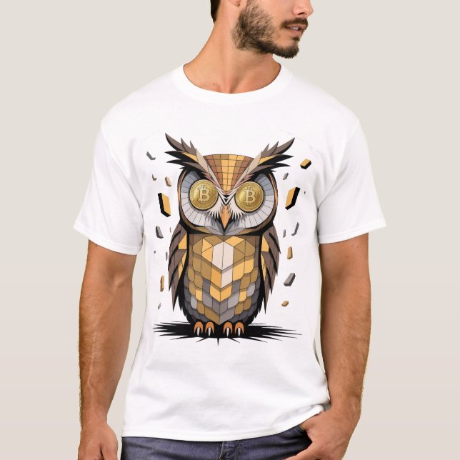 Camiseta Legal Wise Owl com olhos criptografados de Bitmone (Frente)