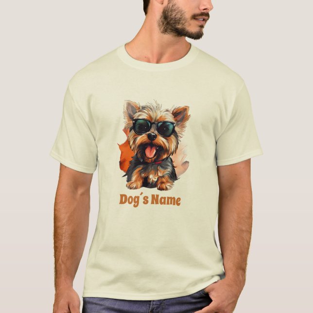 Camiseta Legal Yorkshire terrier com óculos escuros (Frente)