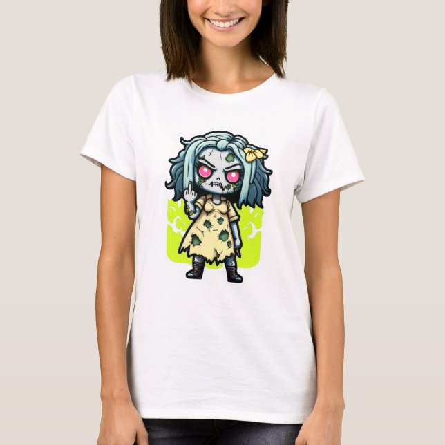 Camiseta legal ZOMBIE GIRL halloween fantasia fácil (Frente)