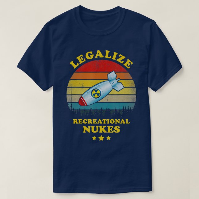 Camiseta Legalizar Nukes Recreacionais Funny Vintage (Frente do Design)