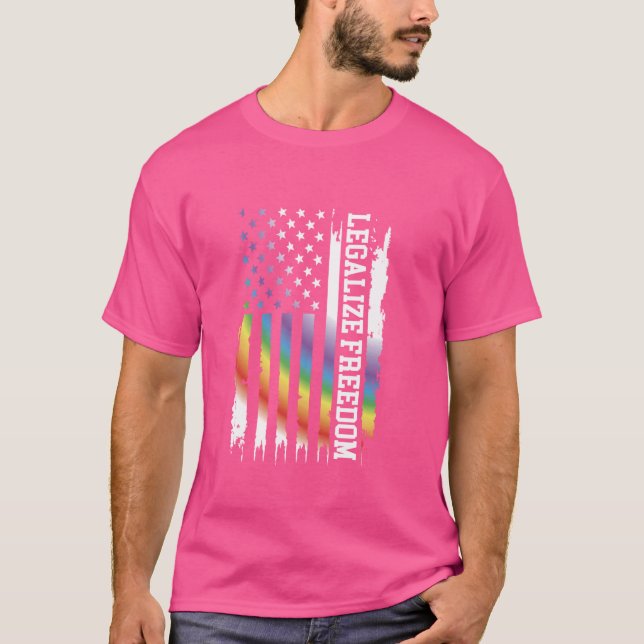 Camiseta Legalize a liberdade Estados Unidos afligindo o ar (Frente)