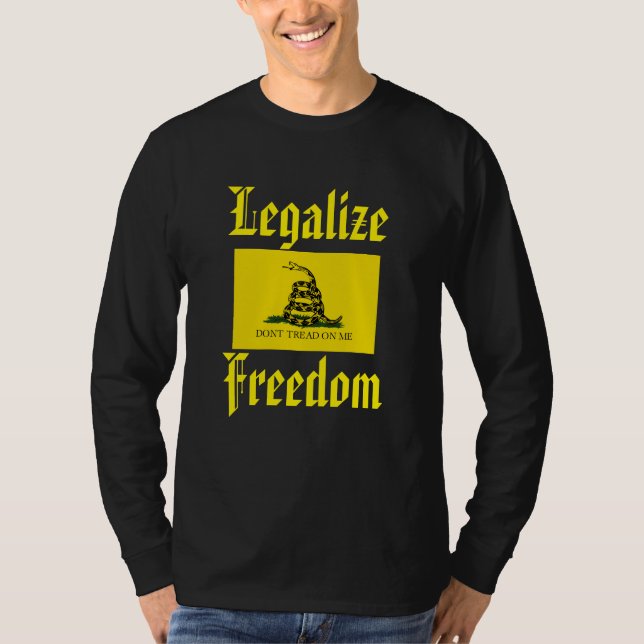 Camiseta Legalize a liberdade - não pise em mim, bandeira (Frente)