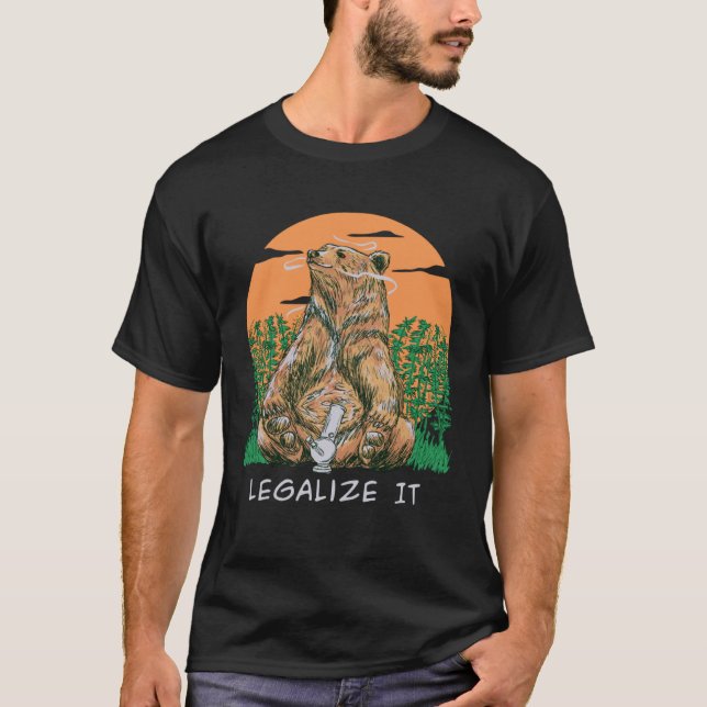 Camiseta Legalize It   Bear Grass Legalise Weed Bong Growin (Frente)