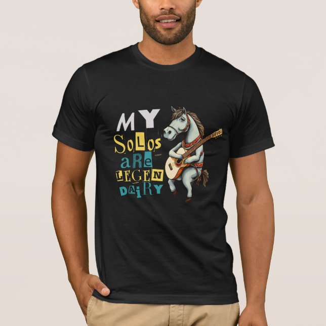 Camiseta Legen-Dairy Guitar Horse - Engraçado Presente no L (Frente)