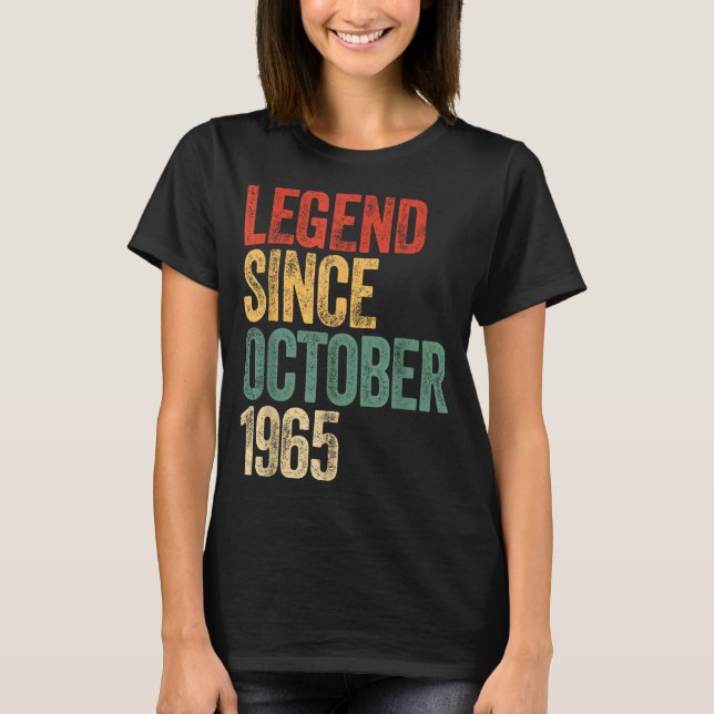 Camiseta Legend 1965 60th Birthday For Men Women 60 Years O (Frente)