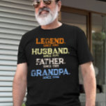 Camiseta Legend Husband Pai GRANDPA personalizado<br><div class="desc">Pai de legenda Papá Camiseta personalizada,  Pai de legenda personalizada Vovô,  presentes personalizados para vovô</div>