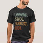 Camiseta Legend Since August 2001 21st Birthday 21 Years O<br><div class="desc">Legend Since August 2001 21st Birthday 21 Years Old Boy.</div>