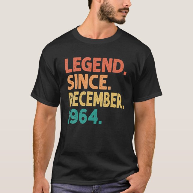 Camiseta Legend Since December 1964 58Th Birthday Retro 58 (Frente)