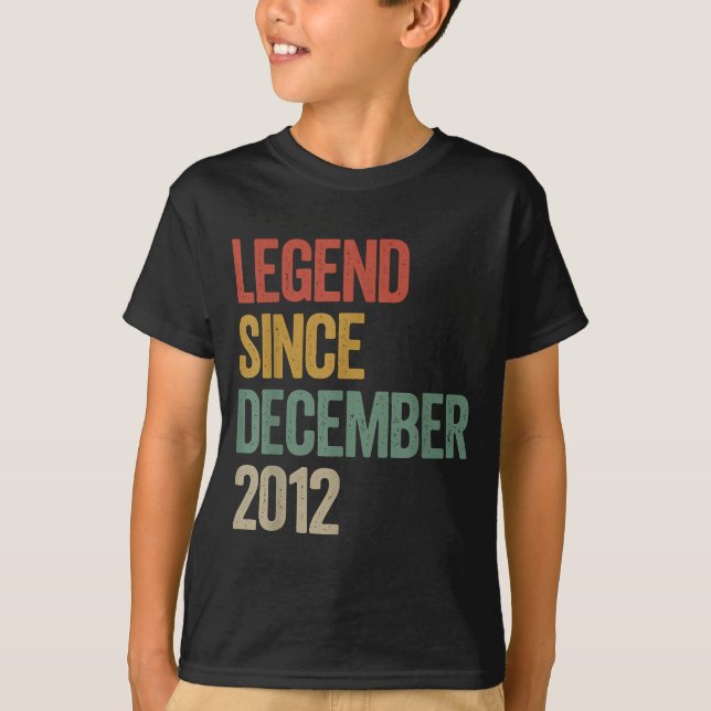 Camiseta Legend Since December 2012 13th Birthday Retro Vin (Frente)