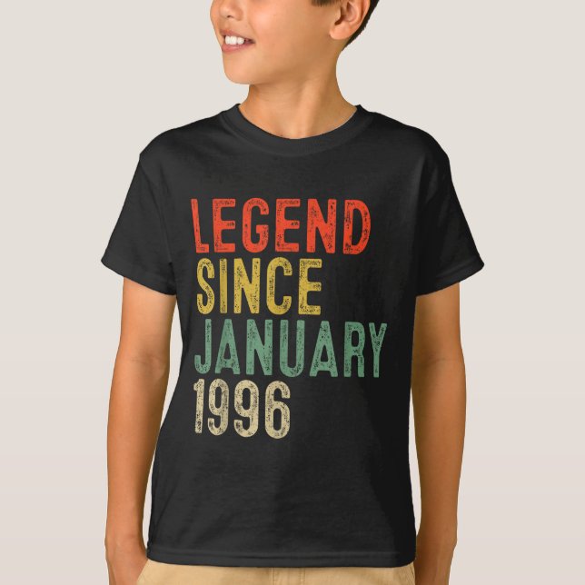 Camiseta Legend Since January 1996 30th Birthday 30 Year Ol (Frente)