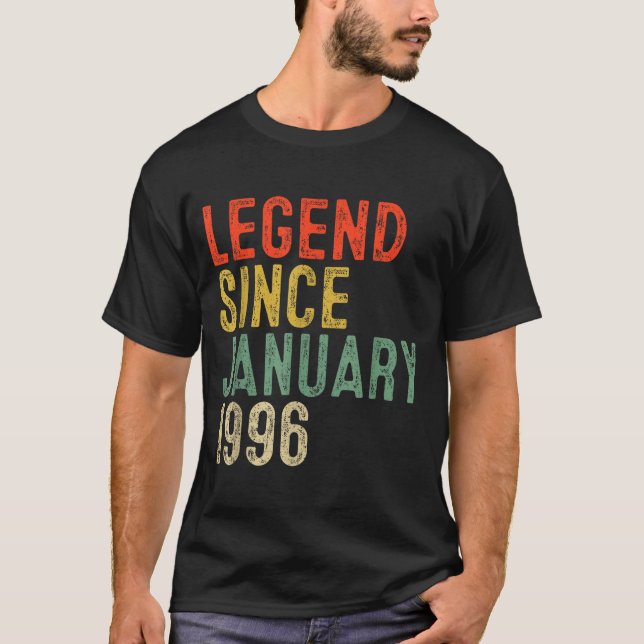Camiseta Legend Since January 1996 30th Birthday 30 Year Ol (Frente)