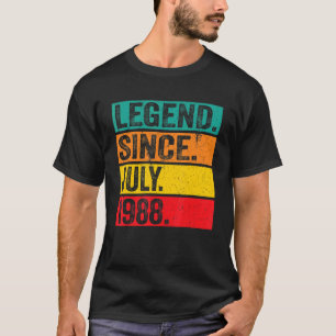 Camiseta Legend Since July 1988 34th Birthday 34 Years Old 
