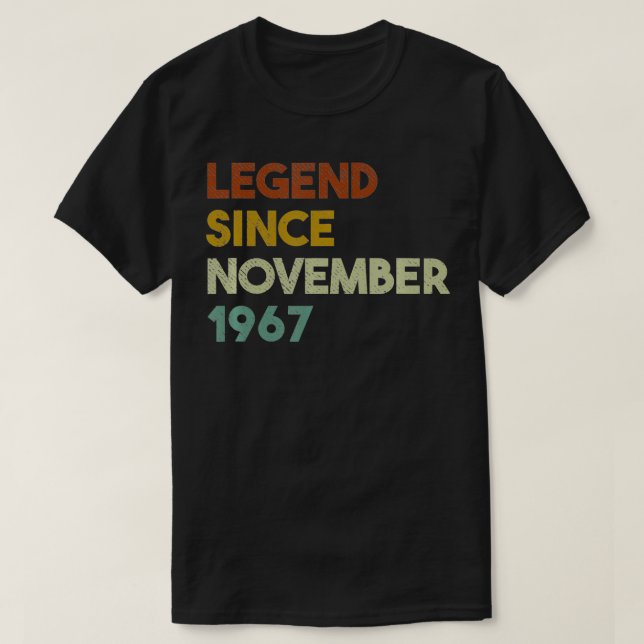 Camiseta Legend Since November 1967 53rd Birthday Gift 53 Y (Frente do Design)