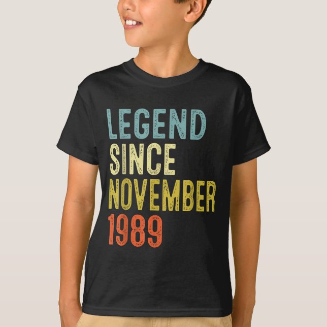 Camiseta Legend Since November 1989 36th Birthday 36 Year O (Frente)