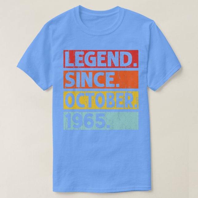 Camiseta Legend Since October 1965 57th Birthday 57 Years O (Frente do Design)