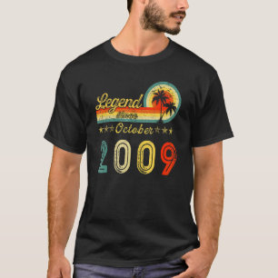 Camiseta Legend Since October 2009 13 Years Old 13th Birthd