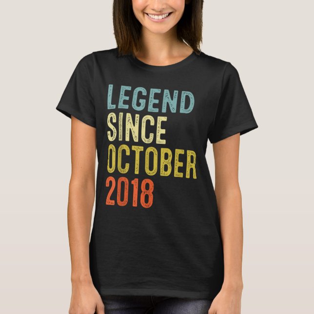 Camiseta Legend Since October 2018 7th Birthday 7 Year Old  (Frente)