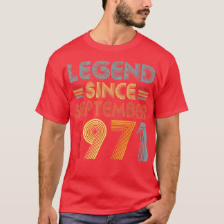 Camiseta Legend Since September 1971 51st Birthday Retro 51